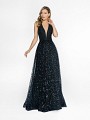 ValStefani 3744RC multi black prom dress with sequins and couture band at waist ValStefani 3744RC multi black prom dress with sequins and couture band at waist