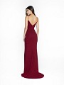 ValStefani 3745RE wine metallic jersey dress with surplice v-back and kick train ValStefani 3745RE wine metallic jersey dress with surplice v-back and kick train