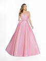 ValStefani 3748RC pink ball gown with beaded sash at waist and side pockets