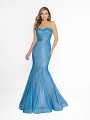 ValStefani 3751RK fashionable blue mermaid dress with godets and couture band at waist