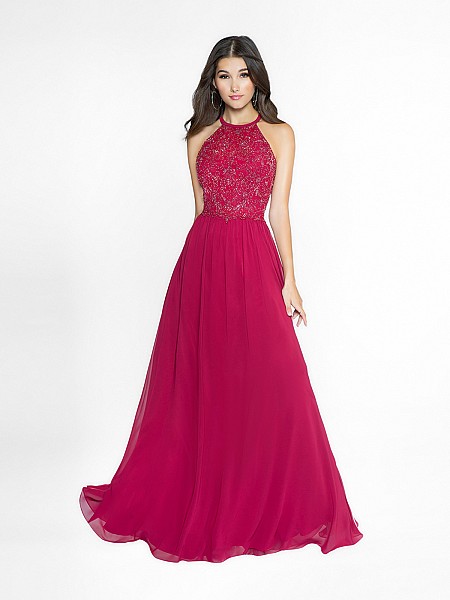 ValStefani 3753RE soft wine a-line dress with halter neck neckline ValStefani 3753RE soft wine a-line dress with halter neck neckline