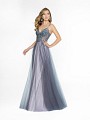 ValStefani 3755RG sparkling a-line charcoal and pink dress available in plus sizes