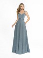 ValStefani 3761RD metallic charcoal dress with gems and bugle beads and side pockets at skirt ValStefani 3761RD metallic charcoal dress with gems and bugle beads and side pockets at skirt