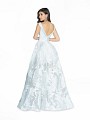ValStefani 3765RG white floor length a-line jacquard print organza formal gown