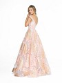 Style 3765RG pink gown with natural waistline and horsehair trim hem