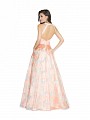 ValStefani 3776RD print and peach dress with keyhole back and side pockets at skirt ValStefani 3776RD print and peach dress with keyhole back and side pockets at skirt
