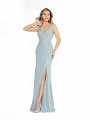 ValStefani 3778RB silver prom dress with slit and deep illusion v-neck with illusion inset ValStefani 3778RB silver prom dress with slit and deep illusion v-neck with illusion inset
