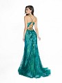 ValStefani 3779RC green glittery print net and iridescent dress with natural waistline ValStefani 3779RC green glittery print net and iridescent dress with natural waistline