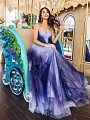 ValStefani 3782RB full a-line blue and purple dress with beaded sash at waist. ValStefani 3782RB full a-line blue and purple dress with beaded sash at waist.