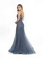 ValStefani 3783RG charcoal net dress with kick train and horsehair trim hem ValStefani 3783RG charcoal net dress with kick train and horsehair trim hem