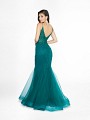 ValStefani 3783RG emerald dress with deep illusion v-back and basque waist ValStefani 3783RG emerald dress with deep illusion v-back and basque waist