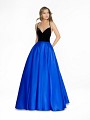 ValStefani 3785RW cute royal blue and black a-line dress with box pleats ValStefani 3785RW cute royal blue and black a-line dress with box pleats