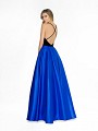 ValStefani 3785RW mikado and velvet royal blue and black dress with crisscross back ValStefani 3785RW mikado and velvet royal blue and black dress with crisscross back