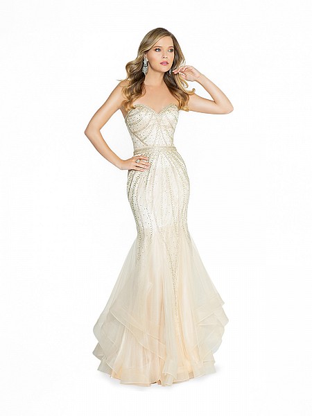 ValStefani 3787RI sparkling champagne mermaid prom dress with rhinestones and gems ValStefani 3787RI sparkling champagne mermaid prom dress with rhinestones and gems