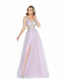ValStefani 3789RB unlined lilac formal dress with v-neck neckline and slit ValStefani 3789RB unlined lilac formal dress with v-neck neckline and slit