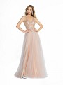 ValStefani 3789RB formal full a-line champagne dress with slit ValStefani 3789RB formal full a-line champagne dress with slit