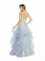 ValStefani 3791RB floor length silver and nude tulle prom dress with cascades ValStefani 3791RB floor length silver and nude tulle prom dress with cascades