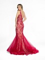 ValStefani 3793RB red and nude net and chantilly lace fabric dress with kick train ValStefani 3793RB red and nude net and chantilly lace fabric dress with kick train