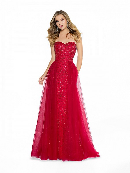 ValStefani 3794RB formal burgundy sheath prom dress with overlay