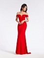 Red mermaid stretch satin classy long dress with illusion inset and sweetheart neckline Red mermaid stretch satin classy long dress with illusion inset and sweetheart neckline