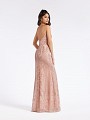 Sparkling glitter tulle dusty pink formal floor length dress with thin straps and deep V-back Sparkling glitter tulle dusty pink formal floor length dress with thin straps and deep V-back