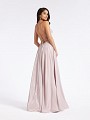 Sparkly floor length dusty pink dress with lace up back and natural waistline Sparkly floor length dusty pink dress with lace up back and natural waistline