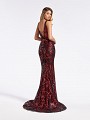 Glittery red and black cocktail dress with deep v-back and horsehair trim hem Glittery red and black cocktail dress with deep v-back and horsehair trim hem