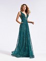 Sparkling emerald A-line floor length formal dress with illusion inset at side and pockets at side skirt Sparkling emerald A-line floor length formal dress with illusion inset at side and pockets at side skirt