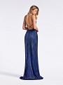 Navy mermaid formal cocktail dress with open back and crisscross straps Navy mermaid formal cocktail dress with open back and crisscross straps