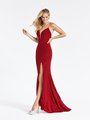 Val Stefani 3905RE charming and figure-hugging wine sheath prom dress with sweetheart with illusion inset neckline