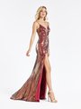 Val Stefani 3908RG elegant sweetheart with illusion inset and thin straps mermaid with wrap skirt wine prom dress