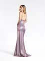 Val Stefani 3914RY sexy open back with spaghetti straps metallic jersey sheath prom dress with kick train Val Stefani 3914RY sexy open back with spaghetti straps metallic jersey sheath prom dress with kick train