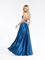Val Stefani 3917RA glossy satin lace-up back floor length A-line formal gown 