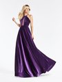 Val Stefani 3918RA chic purple velvet A-line prom dress with horsehair trim hem for movement Val Stefani 3918RA chic purple velvet A-line prom dress with horsehair trim hem for movement