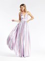 Val Stefani 3919RA radiant deep sweetheart full A-line prom dress in iridescent satin multi and lilac colors Val Stefani 3919RA radiant deep sweetheart full A-line prom dress in iridescent satin multi and lilac colors