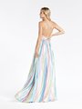 Val Stefani 3919RA trendy and chic crisscross open back full A-line iridescent satin floor length dress Val Stefani 3919RA trendy and chic crisscross open back full A-line iridescent satin floor length dress