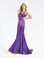 Val Stefani 3920RA affordable shiny satin deep sweetheart with thin straps mermaid gown in purple Val Stefani 3920RA affordable shiny satin deep sweetheart with thin straps mermaid gown in purple