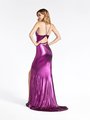 Val Stefani 3931RA alluring cutout back with thin straps metallic jersey mermaid gown with kick train Val Stefani 3931RA alluring cutout back with thin straps metallic jersey mermaid gown with kick train