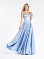 Val Stefani 3932RC powder blue iridescent satin deep sweetheart with thin straps A-line with wrap skirt Val Stefani 3932RC powder blue iridescent satin deep sweetheart with thin straps A-line with wrap skirt