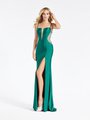 Val Stefani 3933RA figure-hugging square neck with illusion inset jersey mermaid prom gown in beautiful emerald Val Stefani 3933RA figure-hugging square neck with illusion inset jersey mermaid prom gown in beautiful emerald