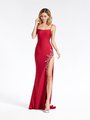 Val Stefani 3934RA breathtaking burgundy soft scoop neck jersey sheath prom dress with beaded thigh high side slit Val Stefani 3934RA breathtaking burgundy soft scoop neck jersey sheath prom dress with beaded thigh high side slit