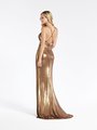 Val Stefani 3935RA alluring crisscross tie back formal sheath gown with kick train in stretch satin Val Stefani 3935RA alluring crisscross tie back formal sheath gown with kick train in stretch satin