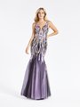 Val Stefani 3937RE black and purple deep sweetheart with illusion inset curve hugging mermaid formal gown Val Stefani 3937RE black and purple deep sweetheart with illusion inset curve hugging mermaid formal gown