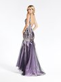 Val Stefani 3937RE deep V-back with straps kick train mermaid dress with multi-colored embroidered sequin fabric over tulle Val Stefani 3937RE deep V-back with straps kick train mermaid dress with multi-colored embroidered sequin fabric over tulle