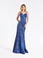 Val Stefani 3938RB alluring metallic cheetah print and blue mermaid formal gown with thin straps sweetheart neckline Val Stefani 3938RB alluring metallic cheetah print and blue mermaid formal gown with thin straps sweetheart neckline