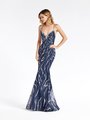 Val Stefani 3939RD sparkly navy embroidered tulle with glitter print formal gown with beaded sweetheart neckline Val Stefani 3939RD sparkly navy embroidered tulle with glitter print formal gown with beaded sweetheart neckline