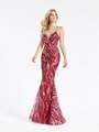 Val Stefani 3939RD beaded sweetheart with thin straps wine floor length mermaid prom gown with horsehair trim hem Val Stefani 3939RD beaded sweetheart with thin straps wine floor length mermaid prom gown with horsehair trim hem