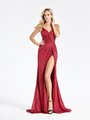 Val Stefani 3950RB bold burgundy sheath formal gown in glitter print net with sexy front slit and sweetheart neckline Val Stefani 3950RB bold burgundy sheath formal gown in glitter print net with sexy front slit and sweetheart neckline