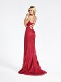 Val Stefani 3950RB show-stopping strappy tie back glitter print net sheath with kick train Val Stefani 3950RB show-stopping strappy tie back glitter print net sheath with kick train