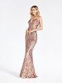 Val Stefani 3954RD trendy rose gold embroidered sequin fabric mermaid gown with deep sweetheart and illusion inset Val Stefani 3954RD trendy rose gold embroidered sequin fabric mermaid gown with deep sweetheart and illusion inset